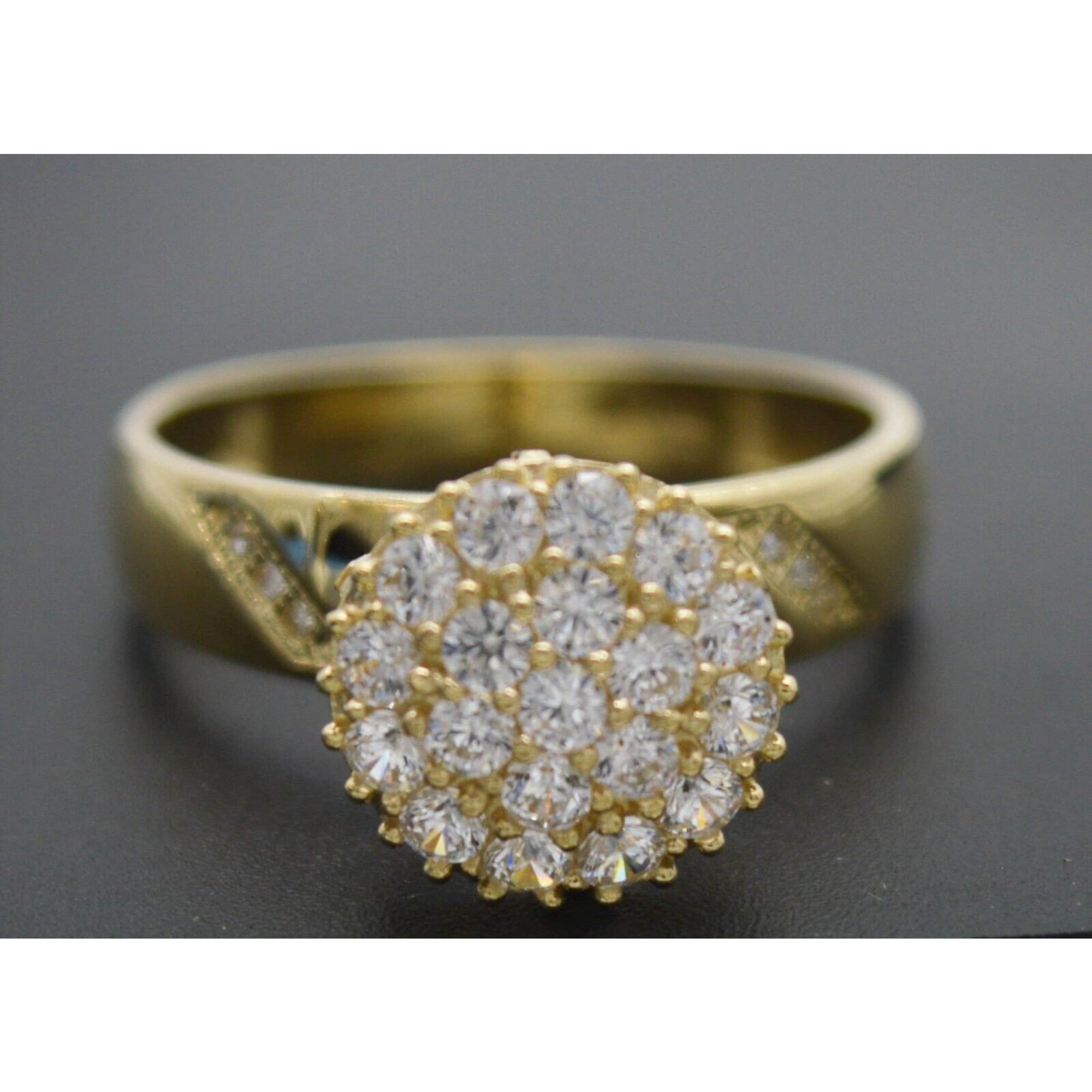 Real Solid 10k Yellow Gold Women Round Engagement Cz Ring All Sizes 2.9 Gramss